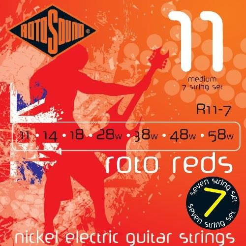 rotosound r117 nickel medium 7 string electric guitar strings 11 14 18 28 38 48 58