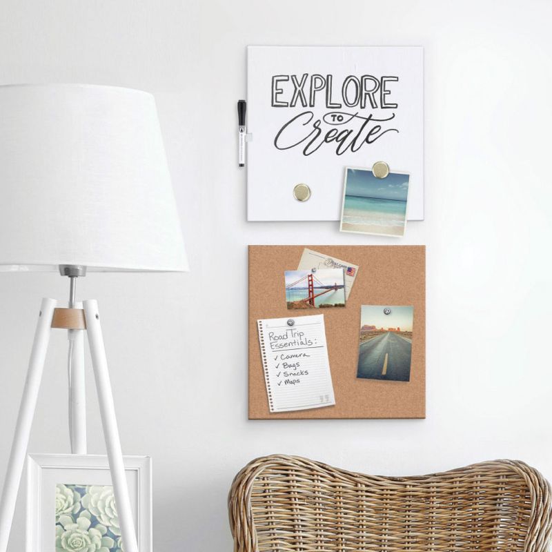 U Brands Tile Board Value Pack, 14 x 14, White/Natural, 2/Set 3888U0001