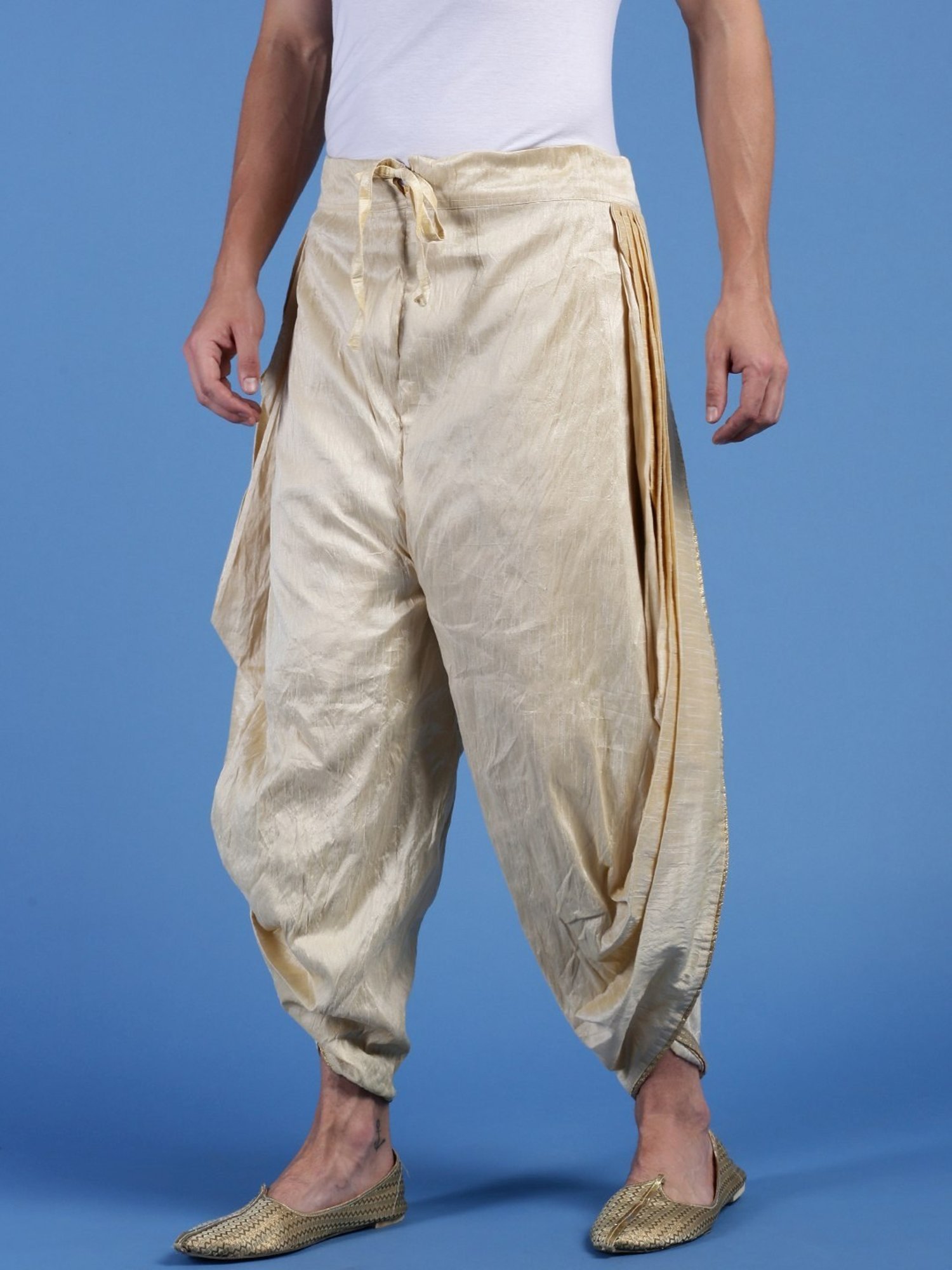 Sanwara Beige Regular Fit Embroidered Dhotis