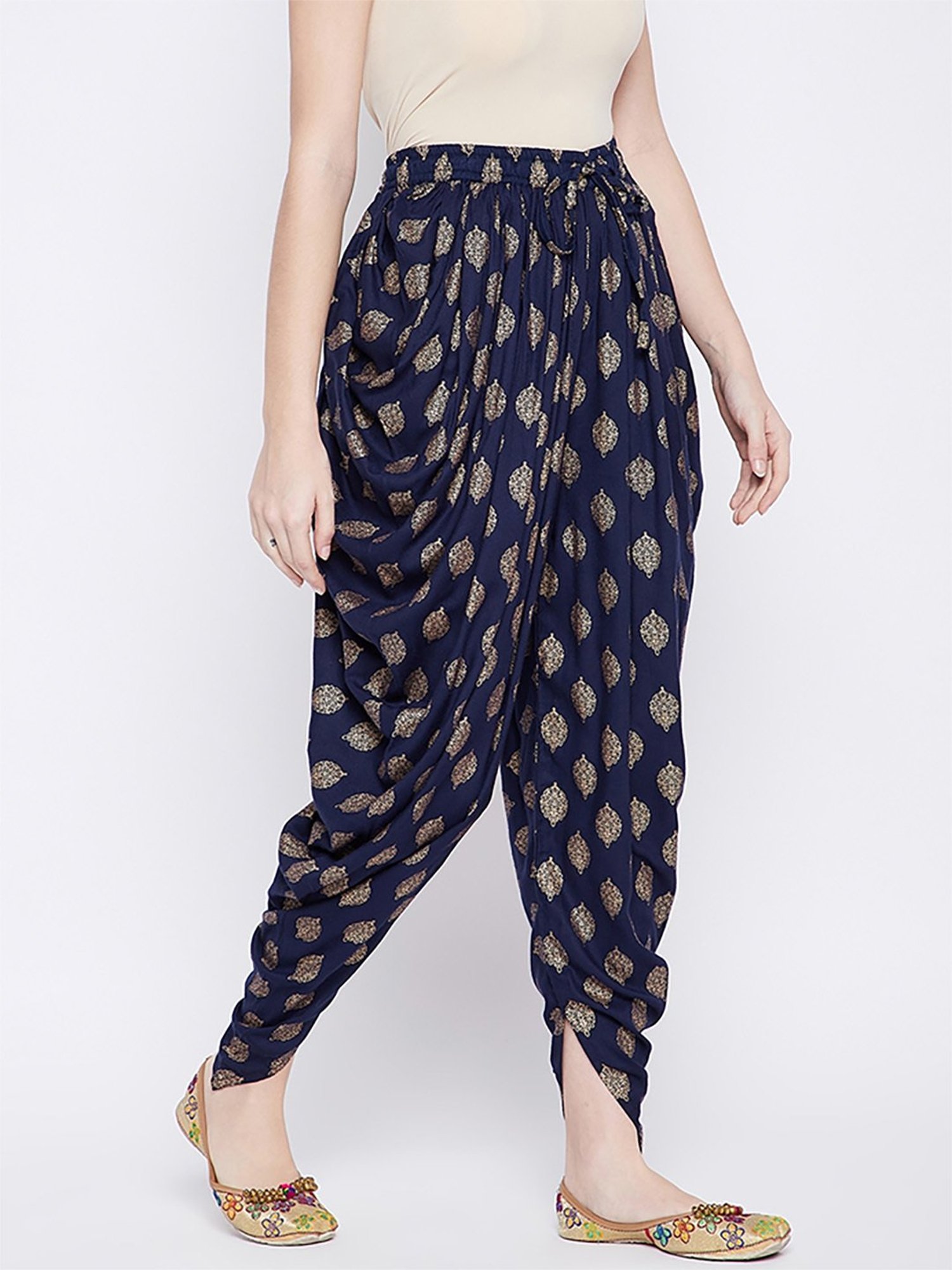 Castle Navy Printed Dhoti Pants