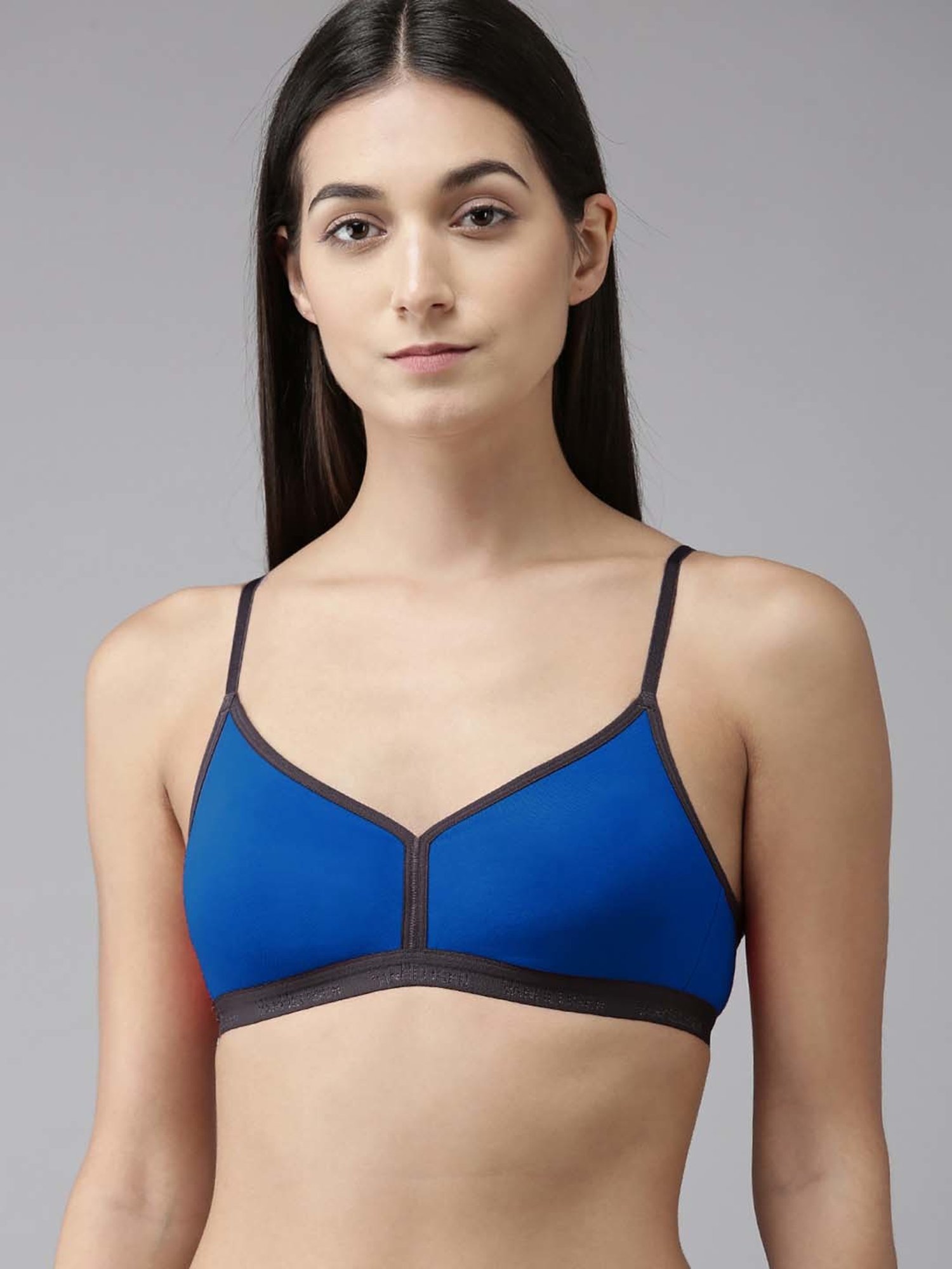 AROUSY Blue & Maroon Cotton Everyday Bras - Pack Of 3