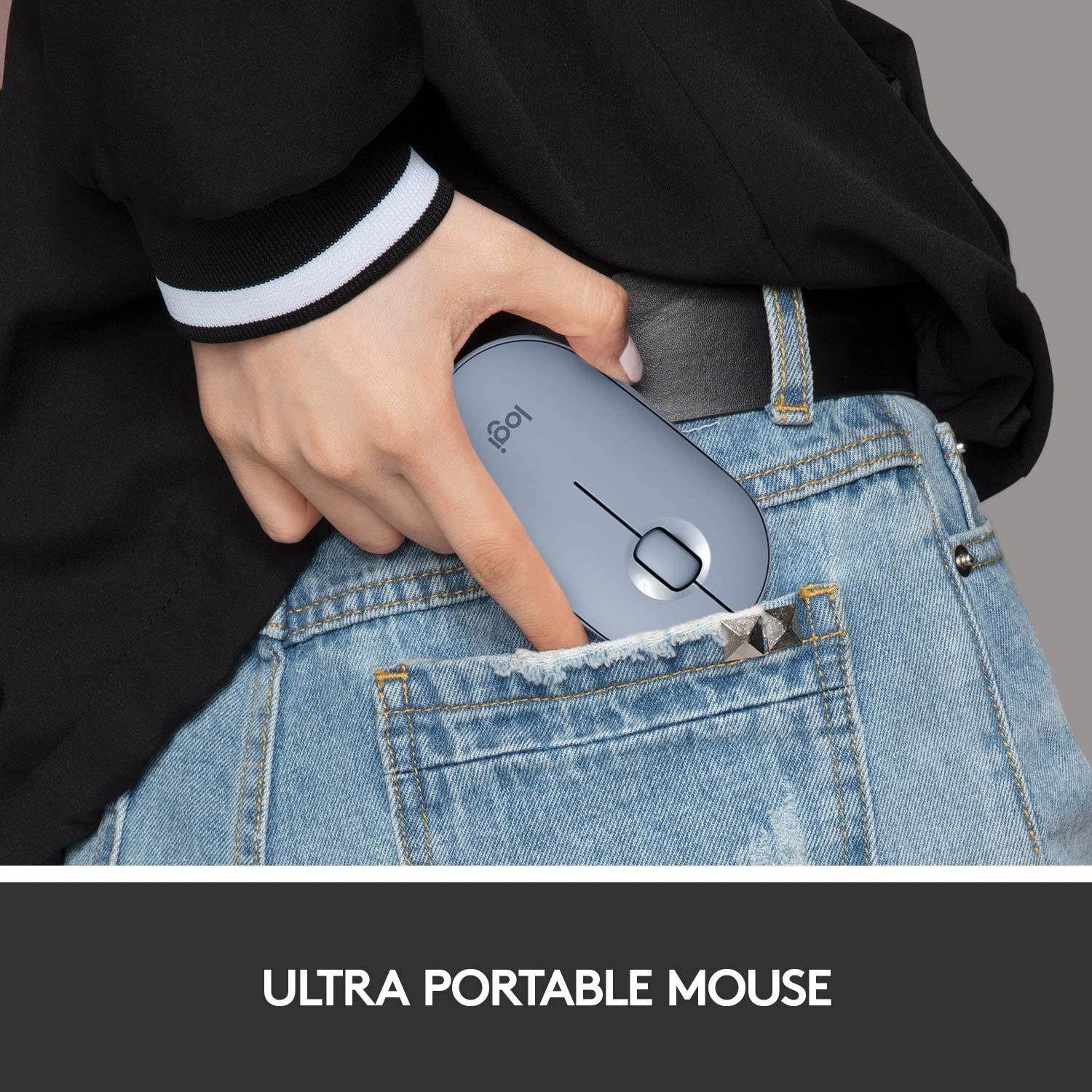 Logitech M355 Portable Wireless Mouse with Bluetooth or 2.4 GHz Receiver, Silent, Slim Computer Mouse with Quiet Click for Laptop, Notebook, PC and Mac - Black