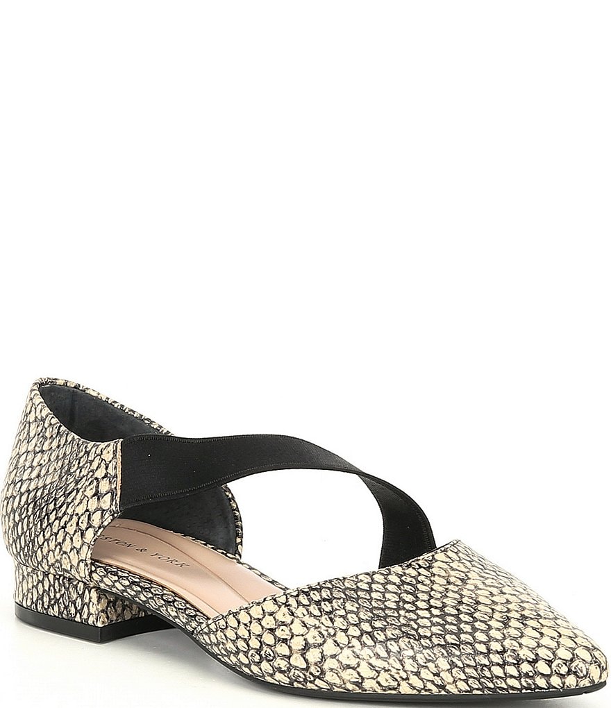 Preston & York Sabrina Snake Print Asymmetrical Flats