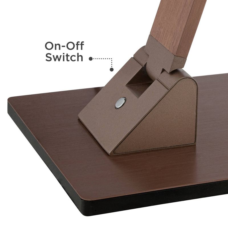 Possini Euro Design Modern Desk Table Lamp LED Touch On Off French Bronze Aluminum Metal Adjustable Head for Living Room Office