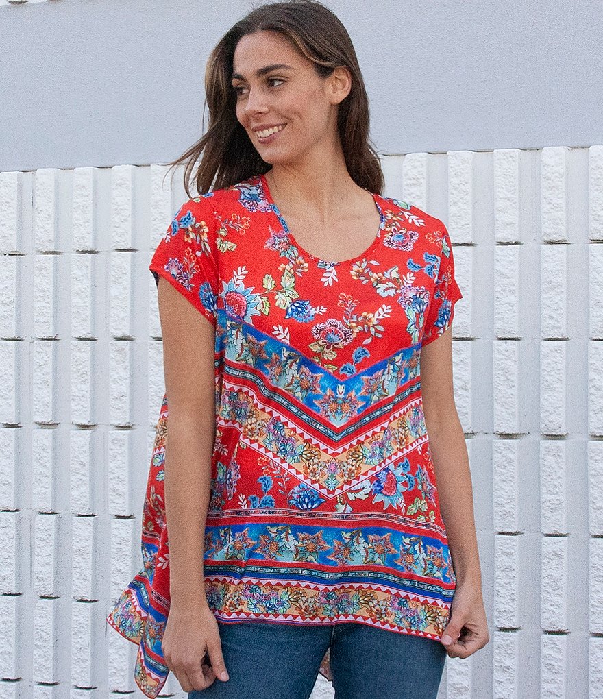 Karyn Seo Myra Floral Print Hi-Low Hem Tunic