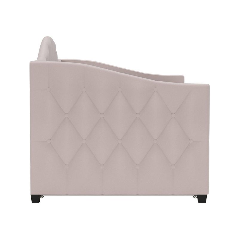 Twin Jamie Complete Upholstered Daybed with Trundle Blush - Hillsdale Furniture