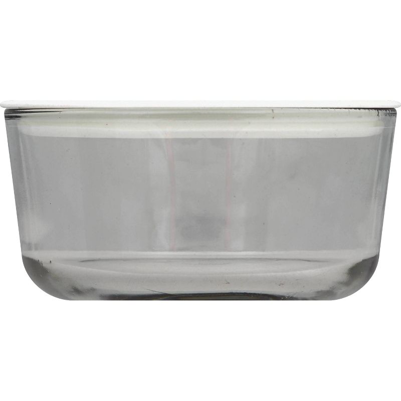 Pyrex 4 Cup Round No leak Glass Storage Container White