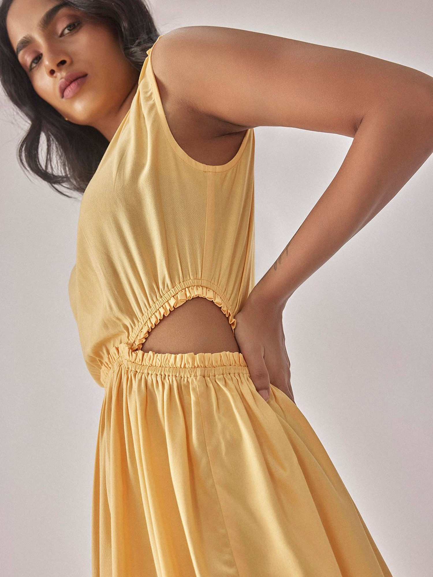 The Label Life Yellow A Line Dress