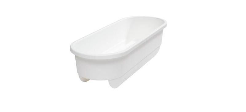 HC Companies heavy duty 24-Inch Width Deck Rail Box Planter, White w/ plugs