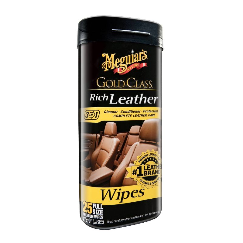 Meguiars 25ct Gold Class Rich Leather Cleaning and Conditioning Wipes
