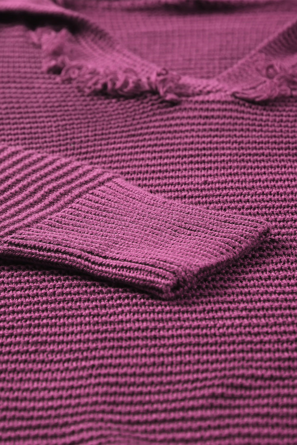 Yellow Drop Shoulder Henley Pullover Sweater With Slits