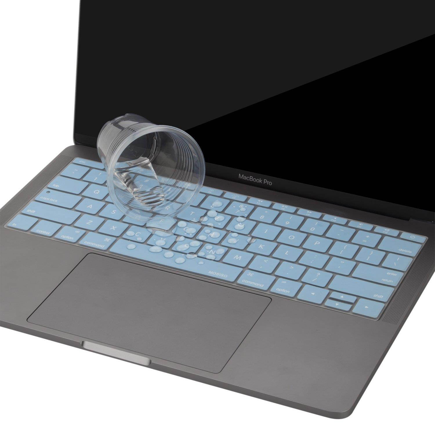 MOSISO Keyboard Cover Compatible MacBook Pro 13 Inch 2017 & 2016 Release A1708 No Touch Bar & New MacBook 12 Inch A1534 Protective Skin, Airy Blue