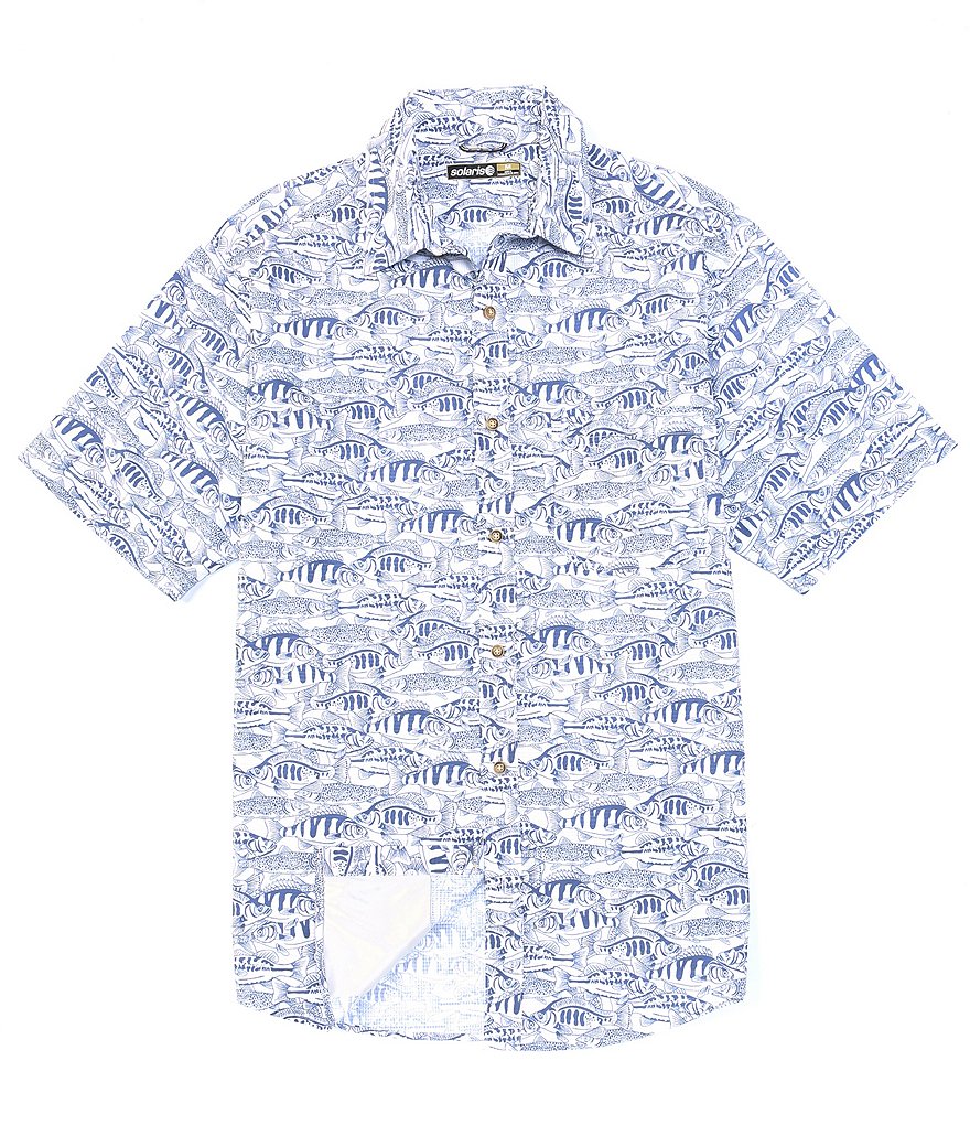 Short Sleeve Fish Print Sportshirt