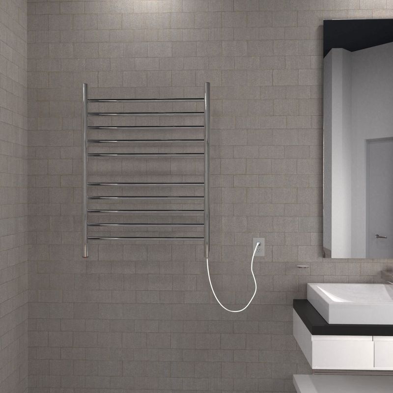 Amba  RWP-SP Radiant 10 Bar Plug In Straight Heated Towel Warmer, Polished