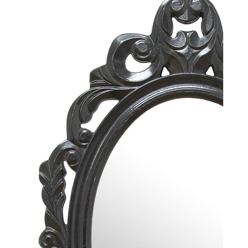 15.25" x 23.25" Baroque Mirror Black - Stratton Home Décor
