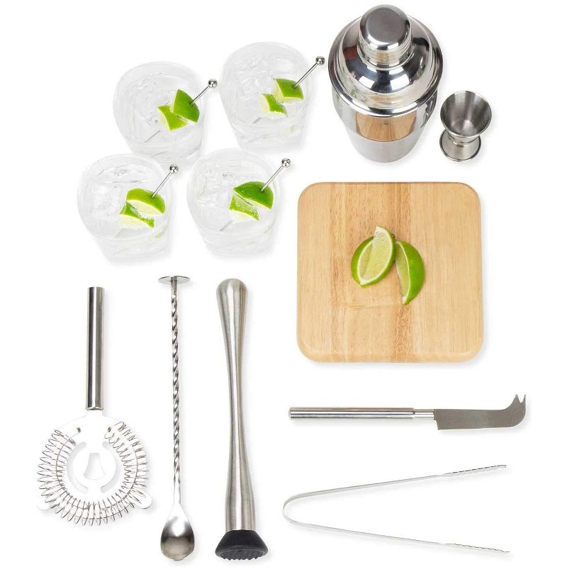 Atterstone ATT-CTK-LRG-2 Premium Portable Bar 17 Piece Barware Travel Bar Set Cocktail Bartending Kit with Handsome Carry Hardcase