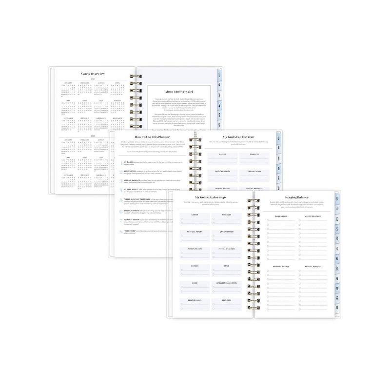2021 Planner 5" x 8" Frosted Plastic Daily/Monthly Wirebound Hannah Blue - The Everygirl Planner