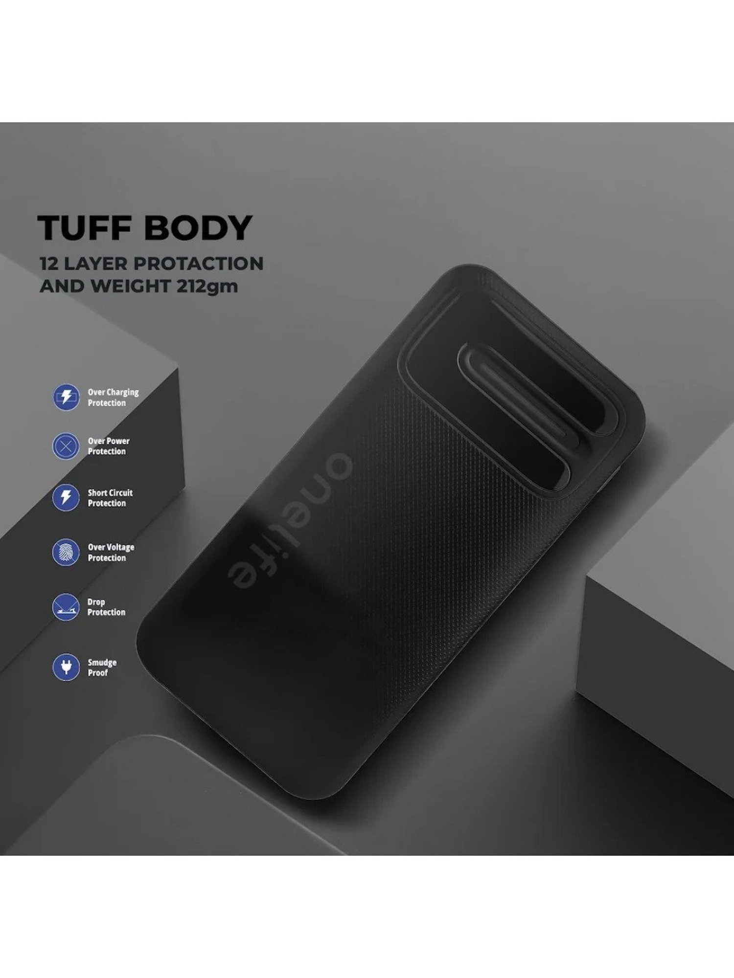 Onelife Power 07 10000 mAh Slim Power Bank (Black)