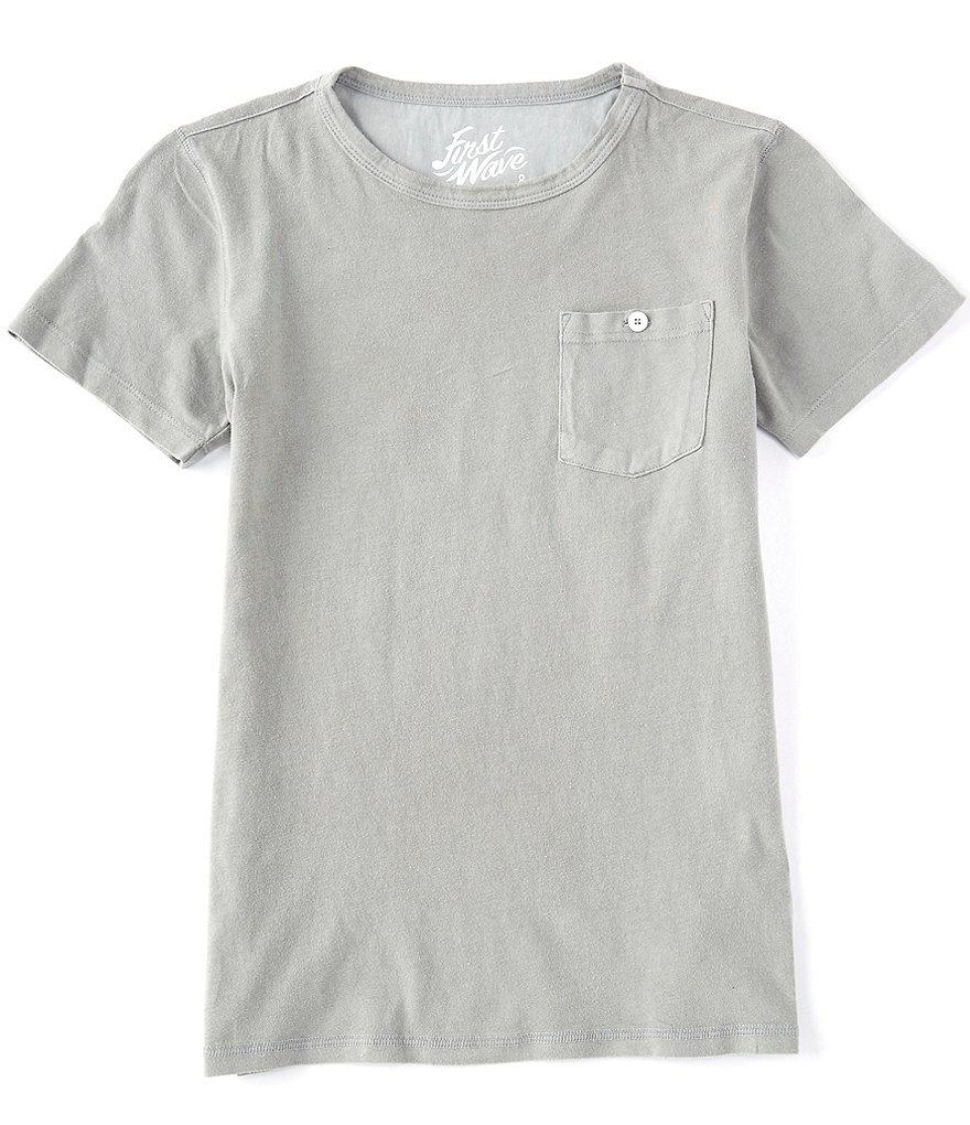 First Wave Big Boys 8-20 Short-Sleeve Garment Dye Pocket Tee