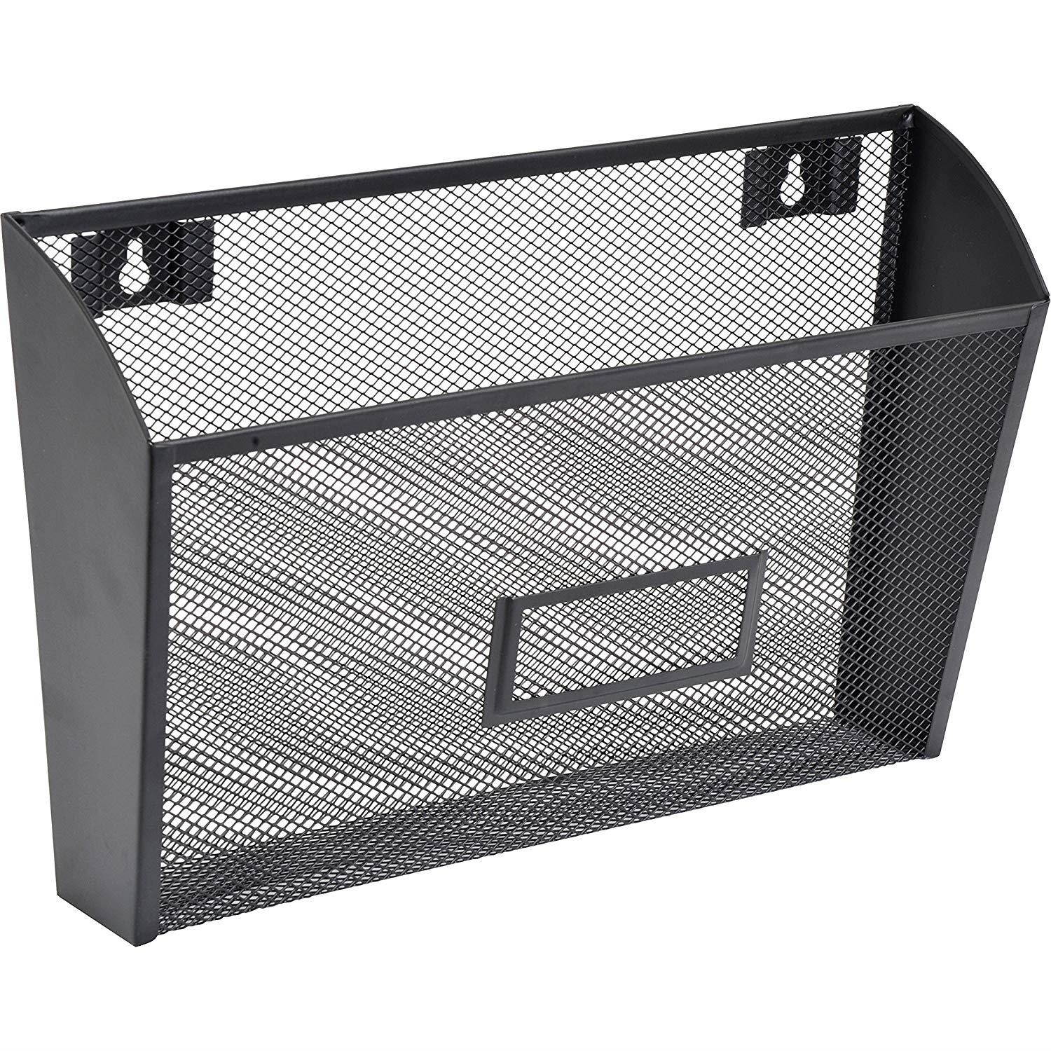 Lorell LLR84144 Mesh Wire Wall Pocket, Black