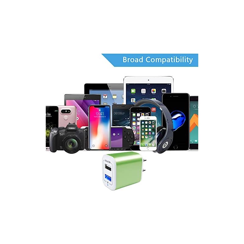 Portable USB Charger 21A Dual Port Charging Block  2Pcs Wall Charger Adapter Cargador para Compatible with Phone Xs Max XR X 8 Plus pad Pro Galaxy S9 S8 Note 8 Smartphone and More