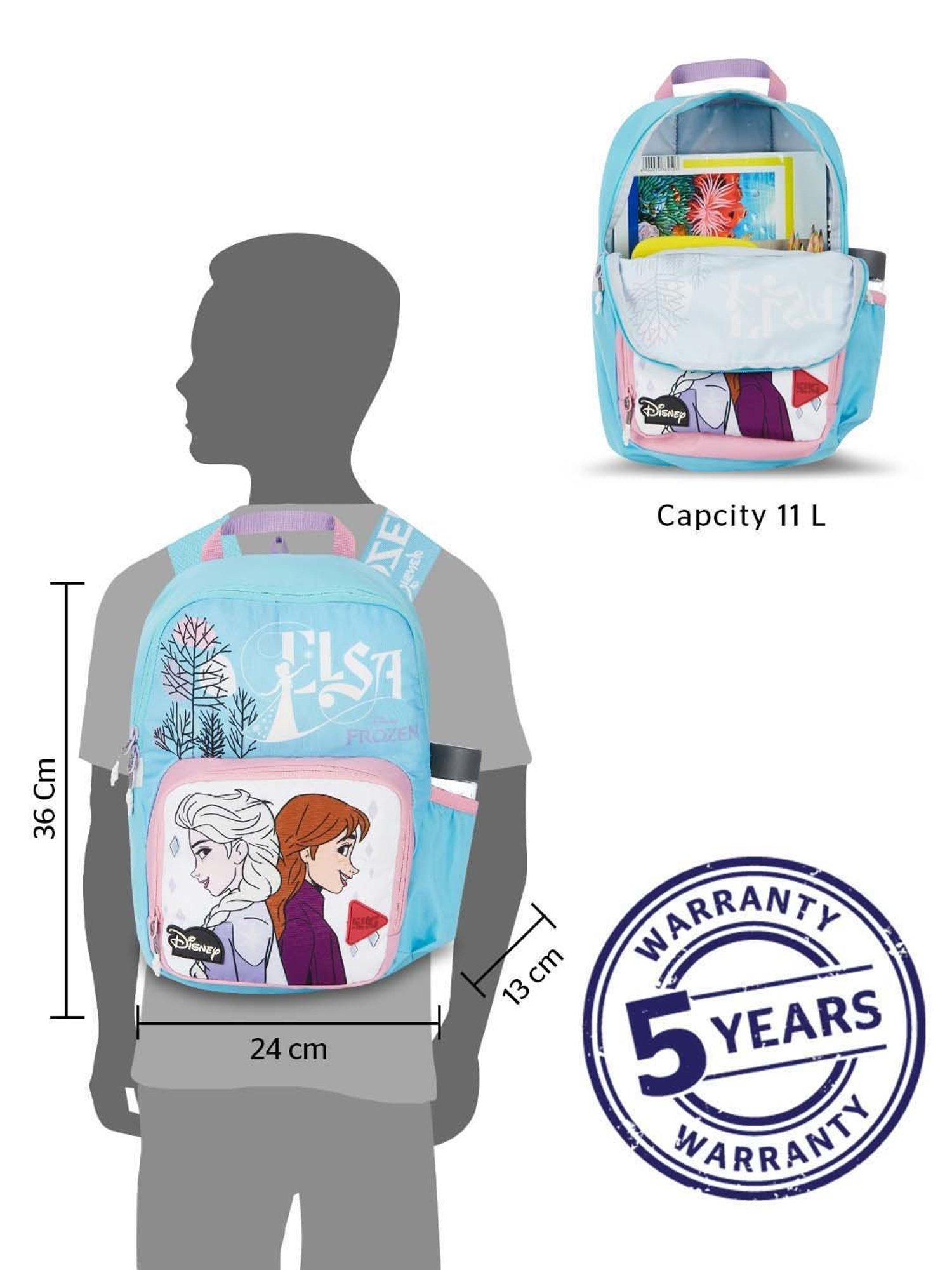 Wiki 11 Ltrs Blue Medium Backpack