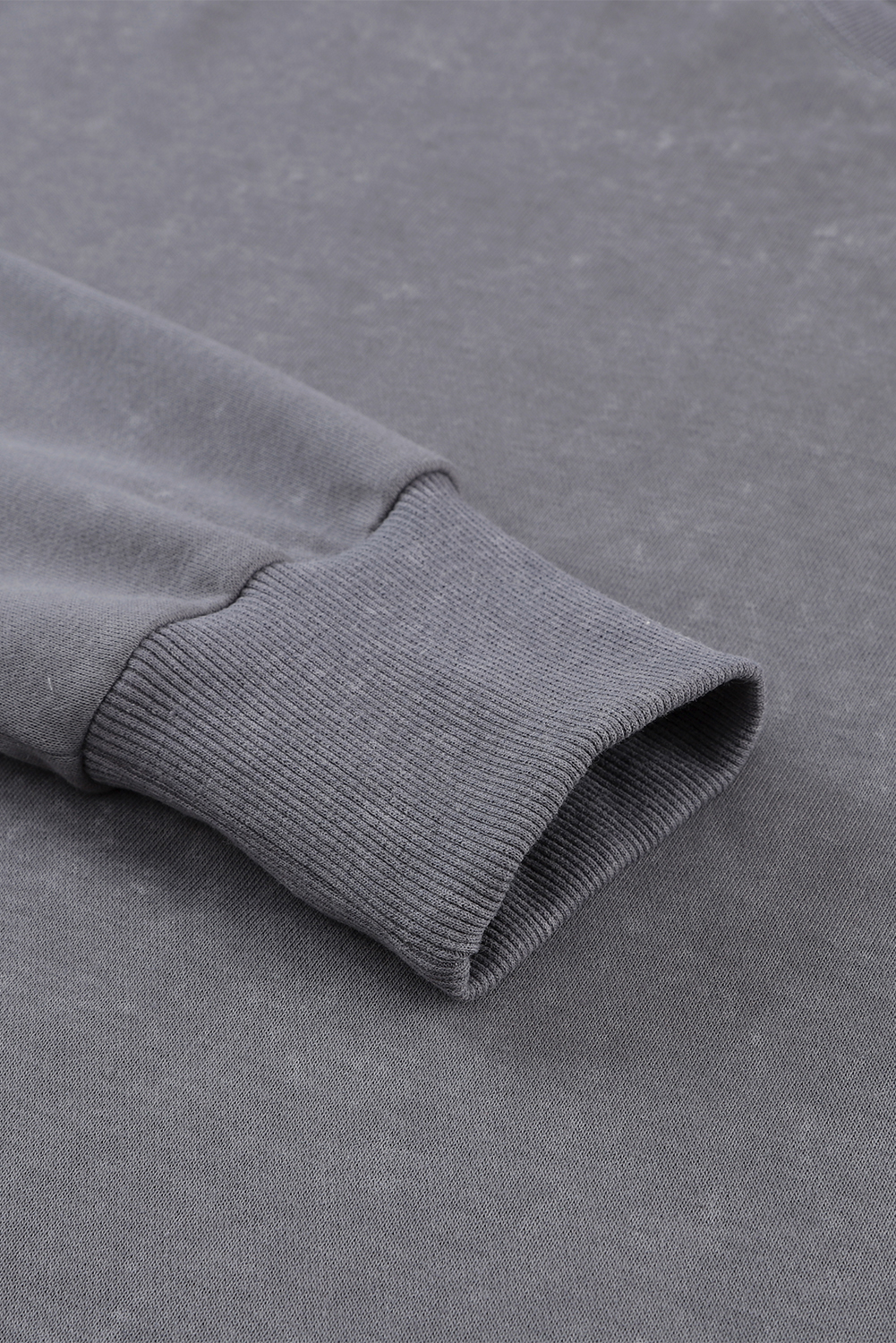 Gray Plain Drop Shoulder Ribbed Trim Oversized Sweatshirt