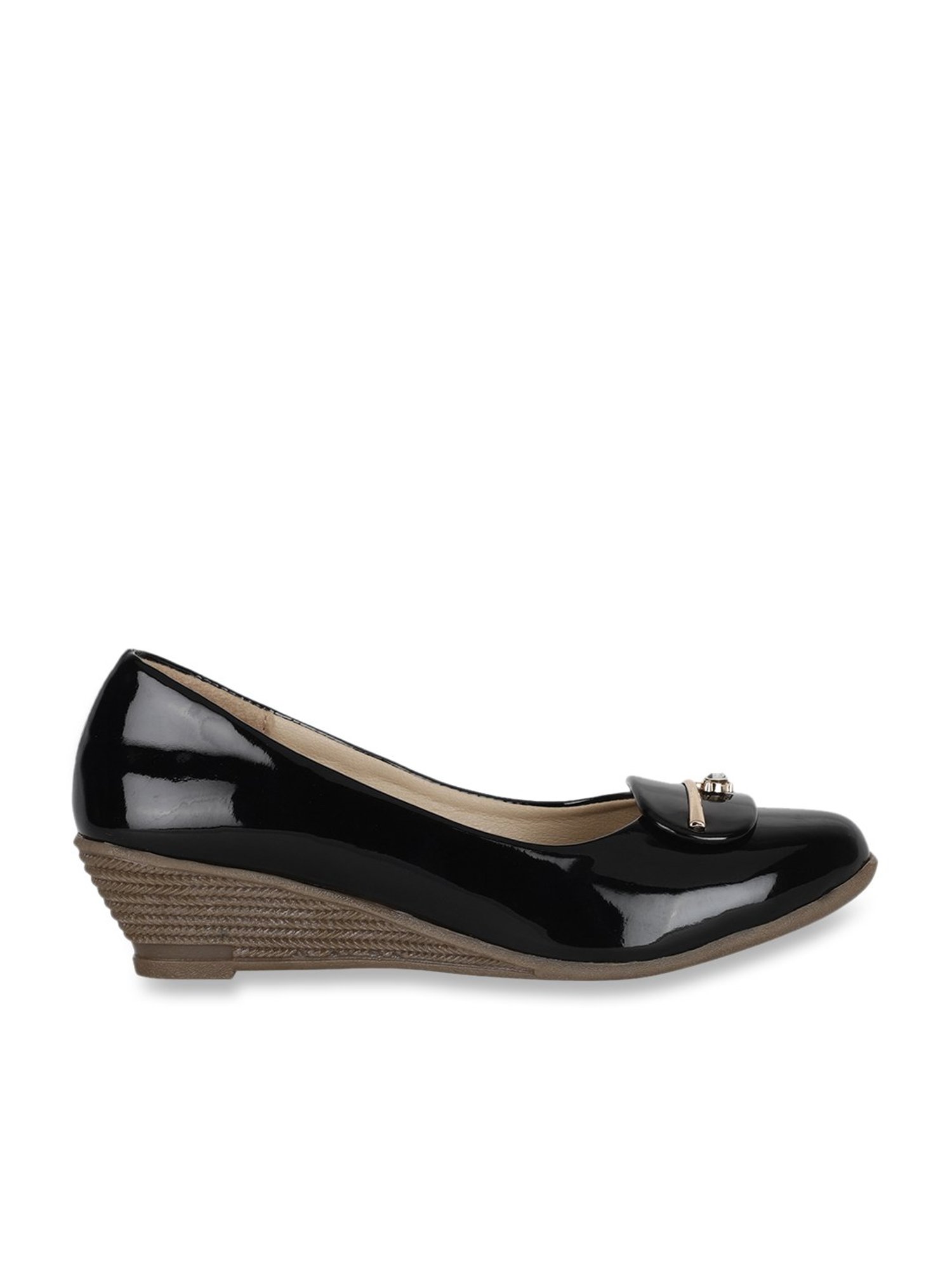 Beanz Kids Juliette Black Wedge Pumps