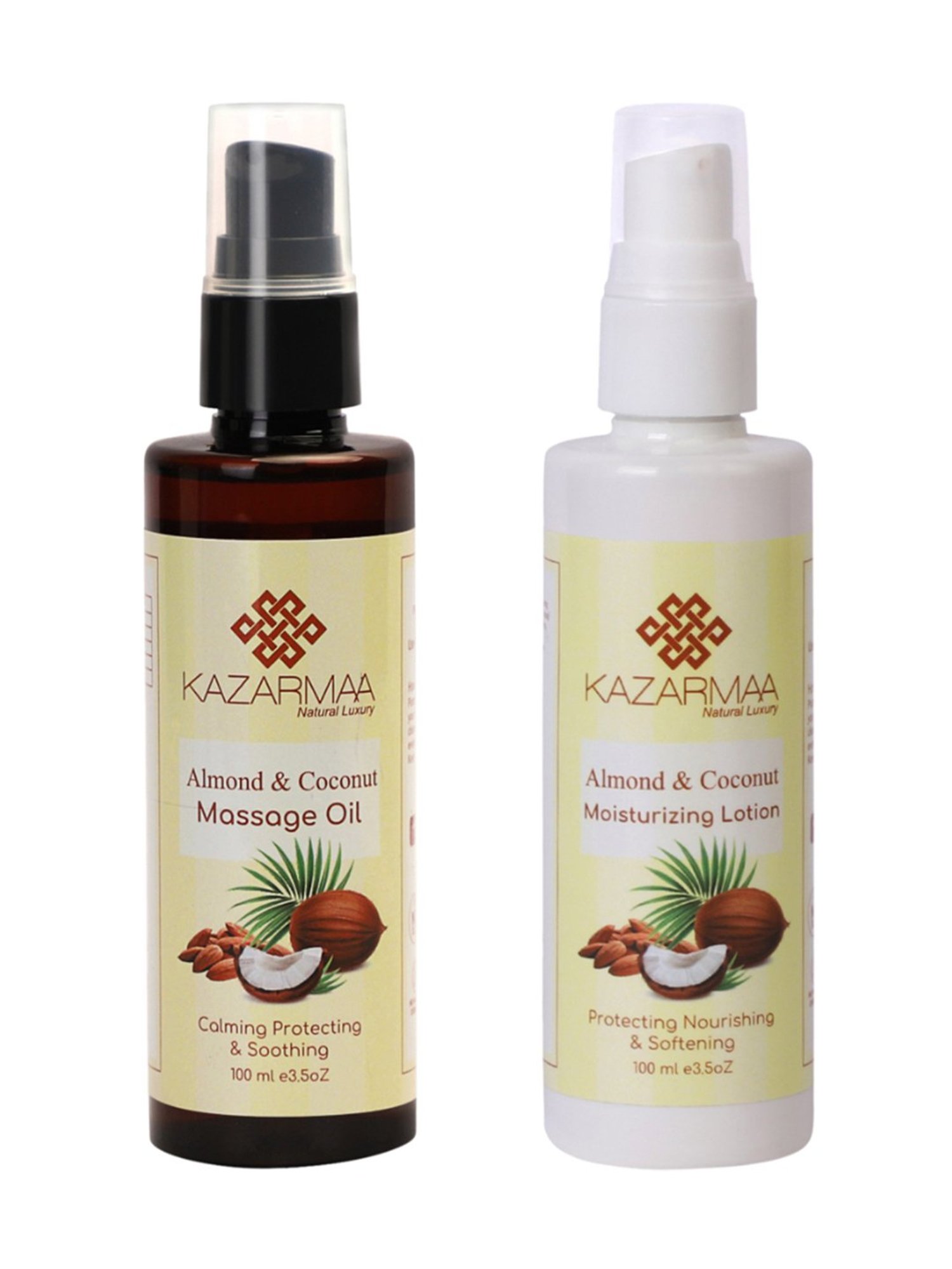 Kazarmaa Almond & Coconut Massage Oil & Moisturizing Lotion Combo