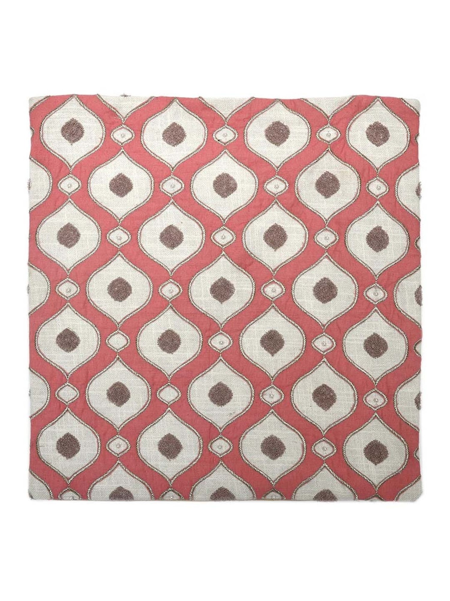 @home Nilkamal Pink Cotton Cushion Cover