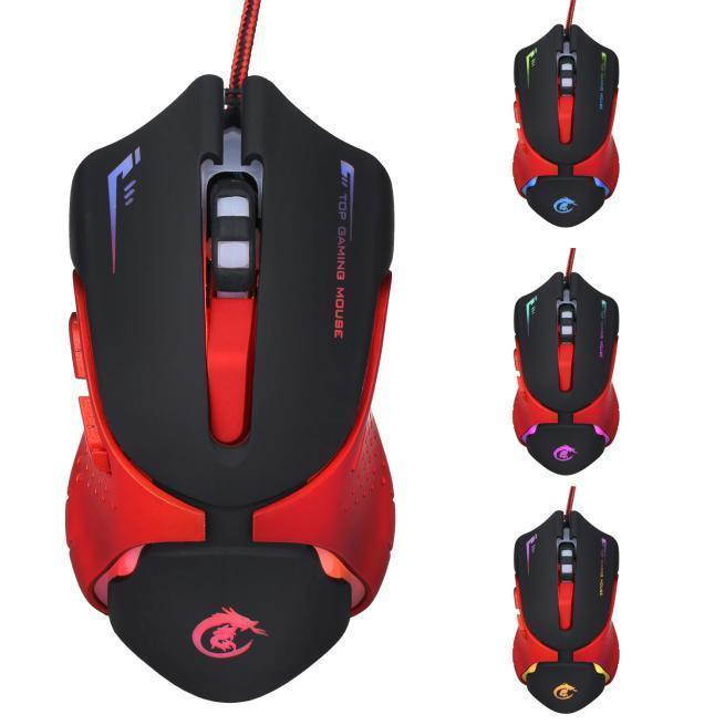 LED Optical USB Wired 3200DPI Gaming Mouse with Colorful Lights Computer Mouse