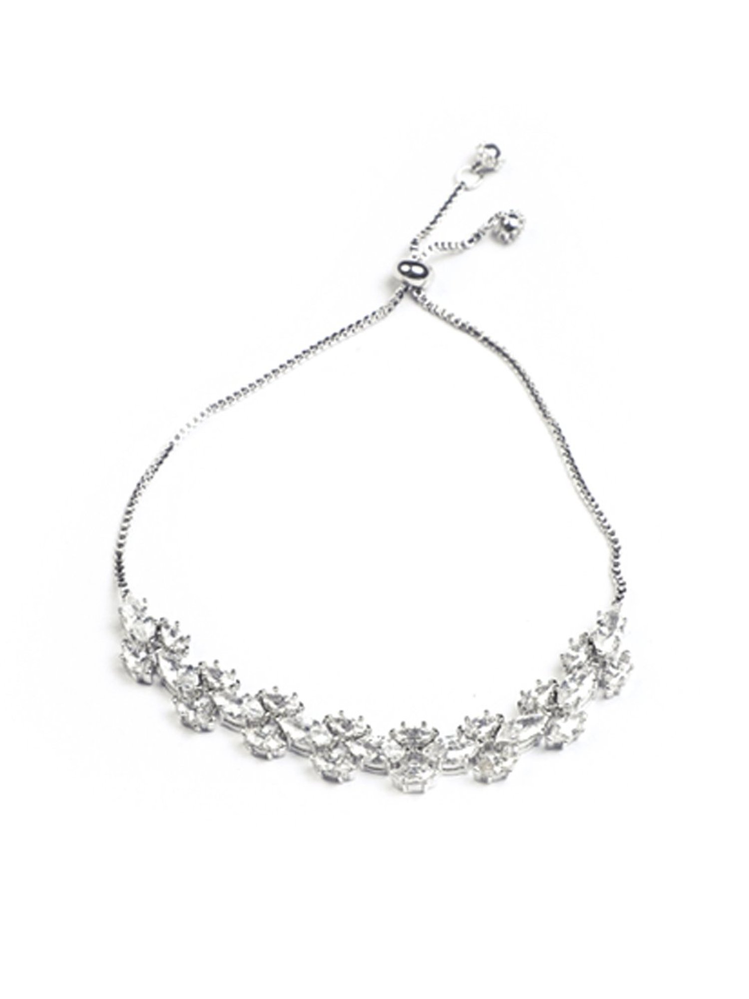 Clara Enzo 92.5 Sterling Silver Swarovski Zirconia Bracelet