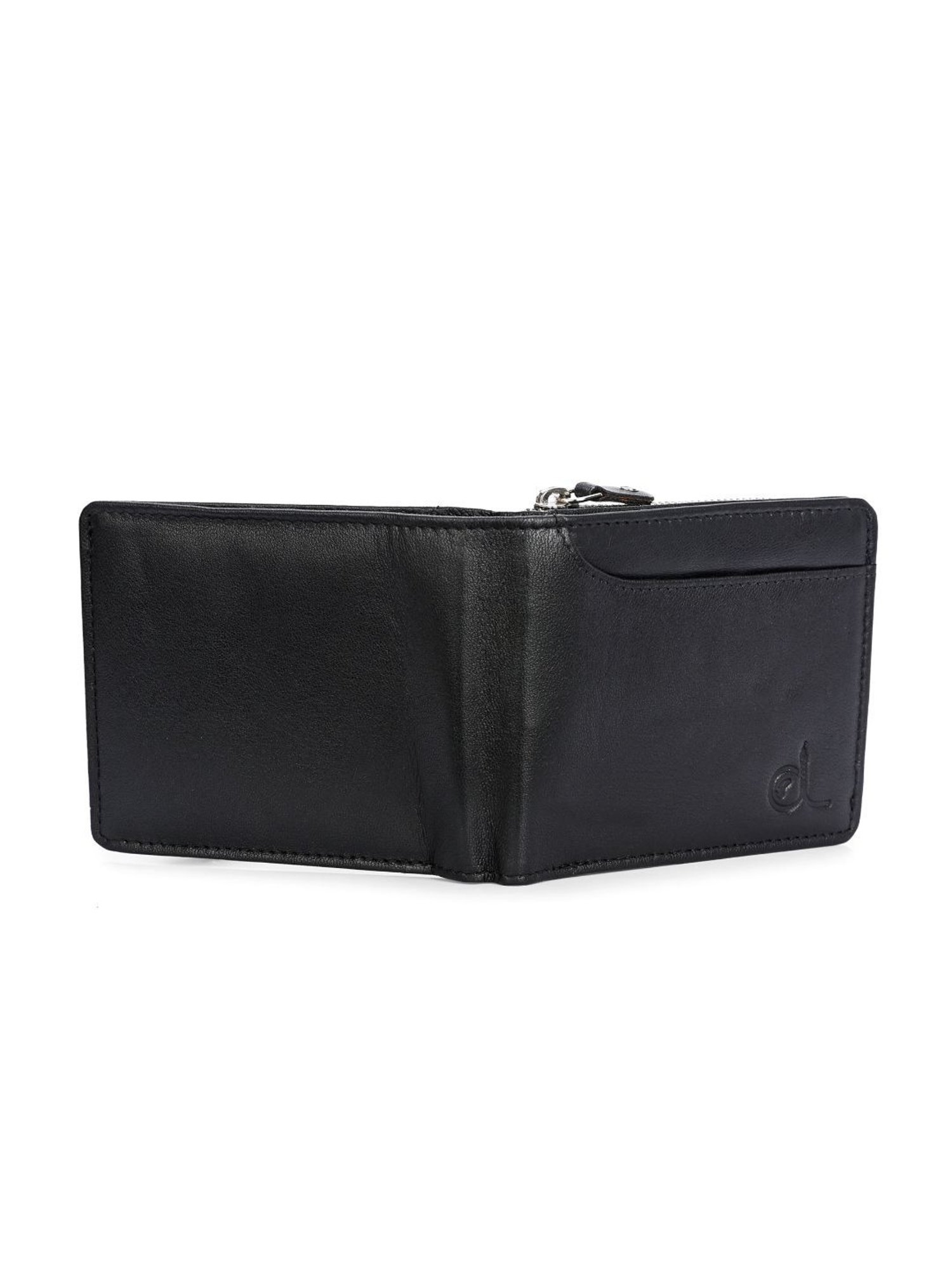 Clog London Black Leather Small Bi-Fold Wallet for Men