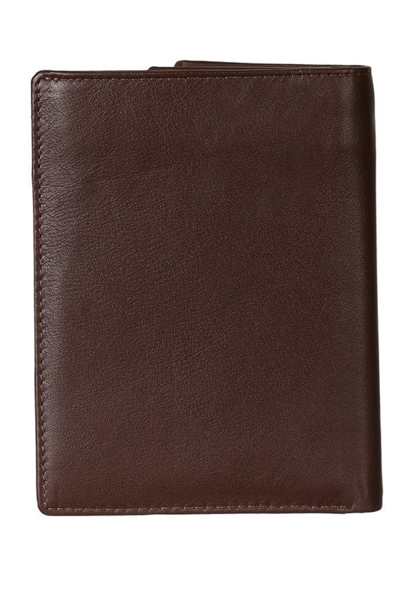 Kara Dark Brown Solid Leather Bi-Fold Wallet