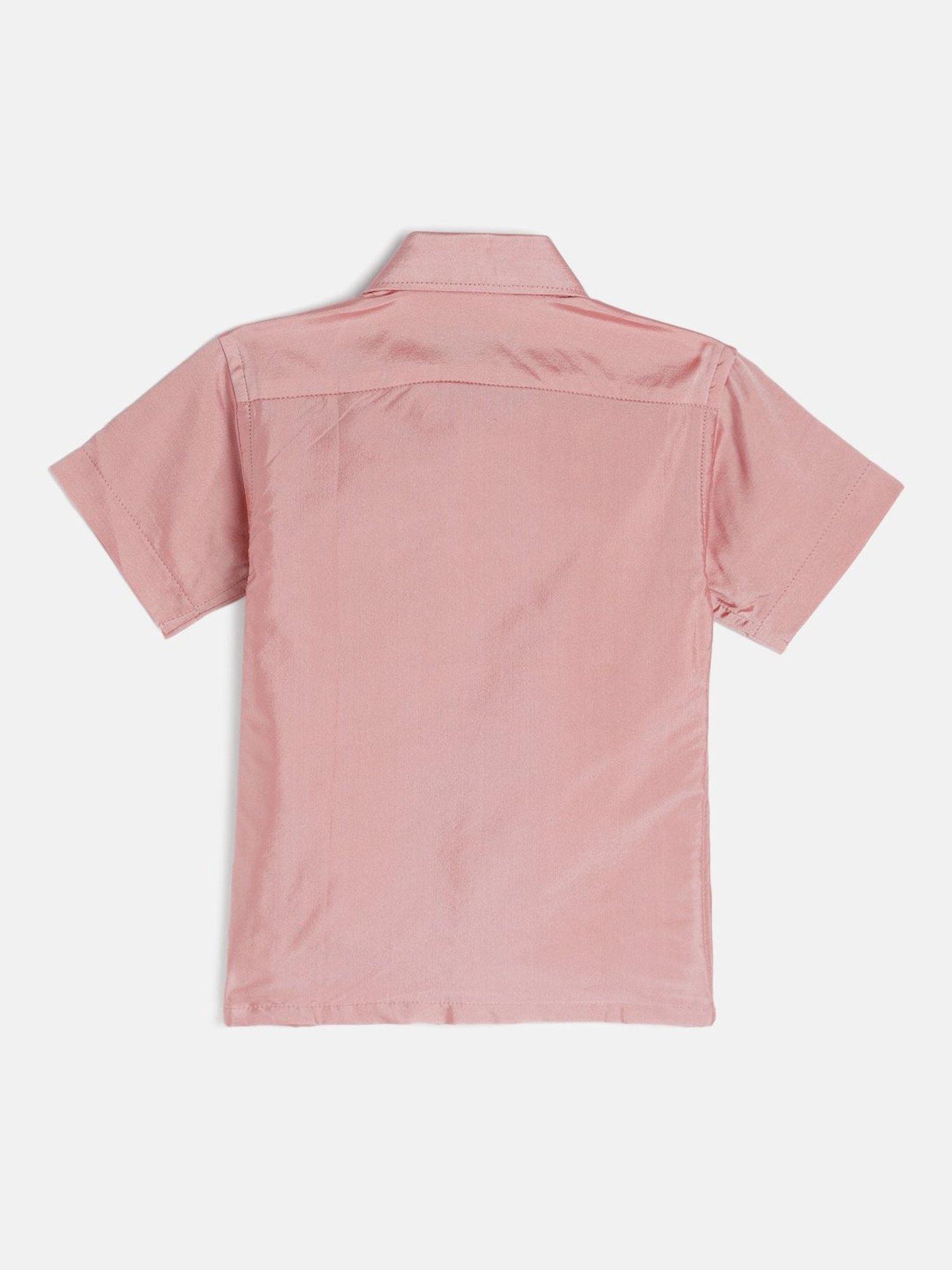 THANGAMAGAN Kids Light Pink & Cream Solid  Shirt,  Dhoti,  Towel With  Freebies Set