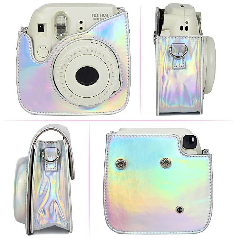 Compatible Mini 9 Camera Case Bundle with Album Filters Other Accessories for Fujifilm Instax Mini 9 8 8+ Magic Silver 7 Items