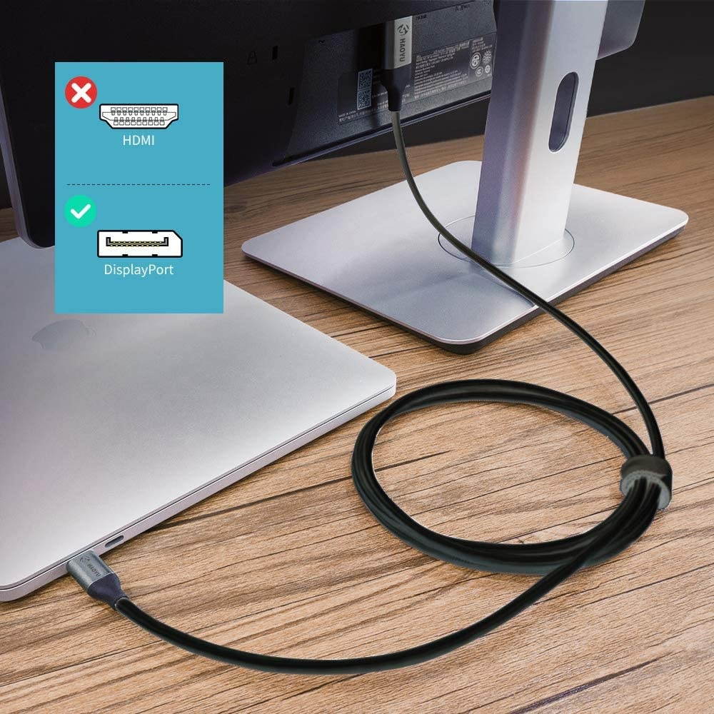 Mini DisplayPort to DisplayPort Cable  4K60Hz Thunderbolt to DisplayPort Cable GoldPlated 10Ft Ultra High Speed Mini DP to DP Cable Compatible MacBook AirPro Surface ProDock Grey