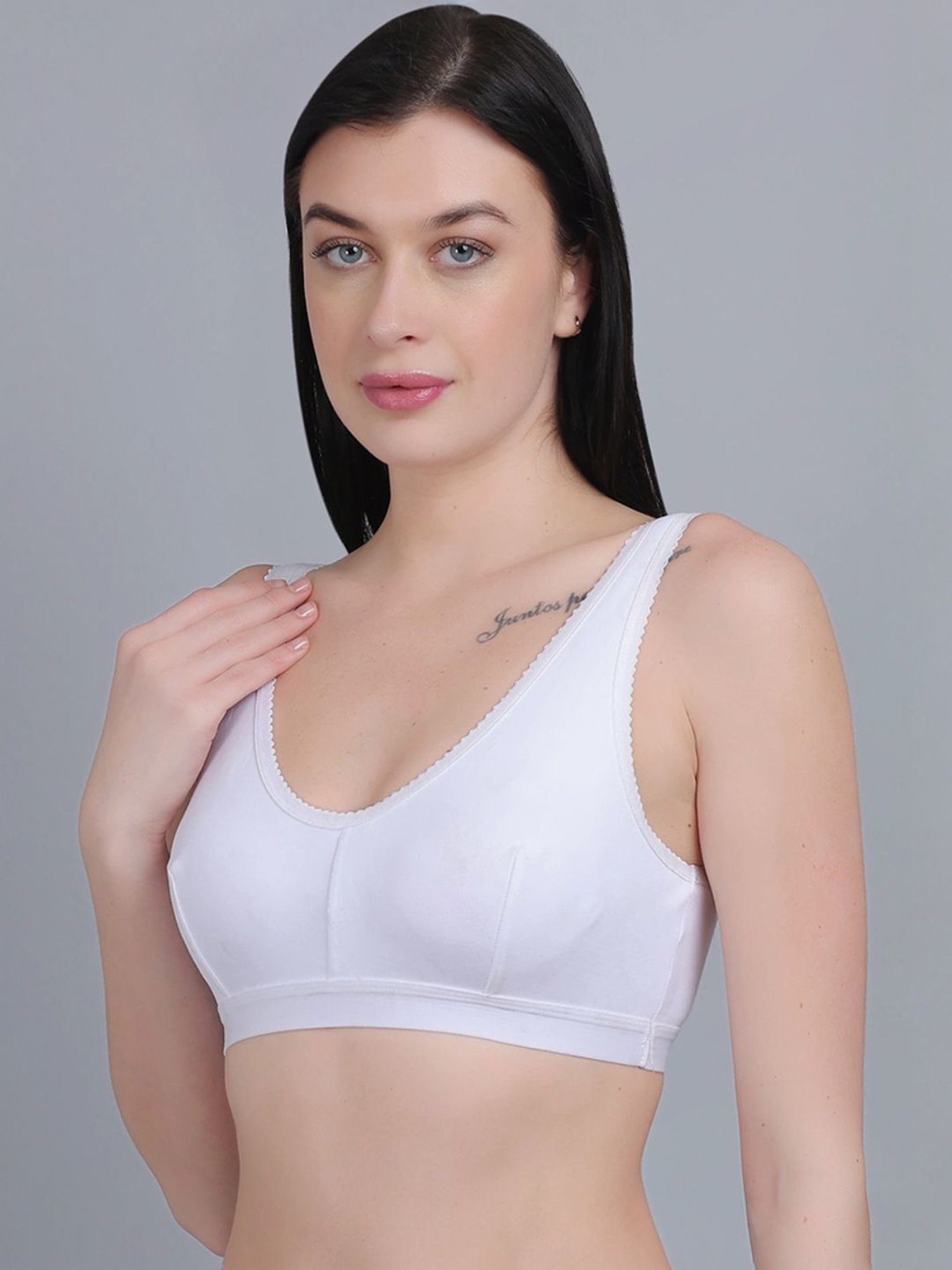 mod & shy White Cotton Beginner's Bra