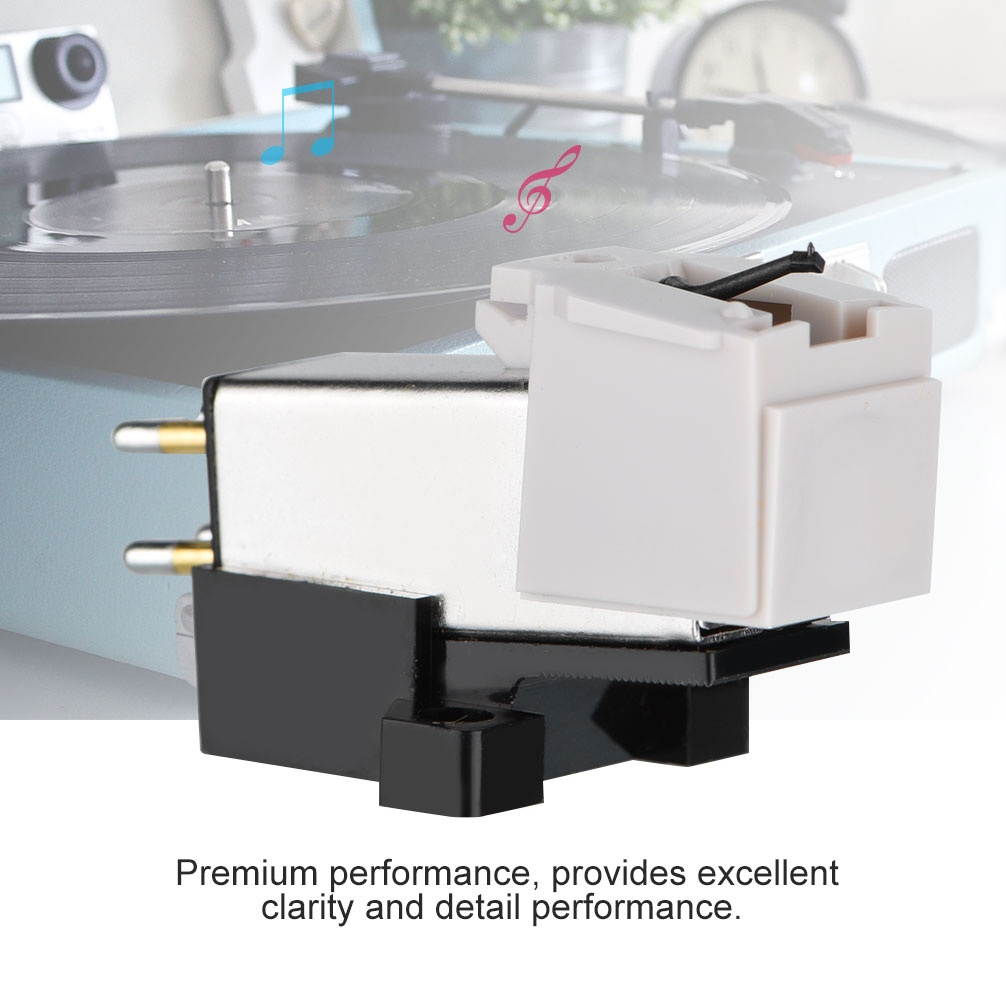 Turntable Record Player Ceramic Magnetic Cartridge LP Vinyl Stylus Needle White