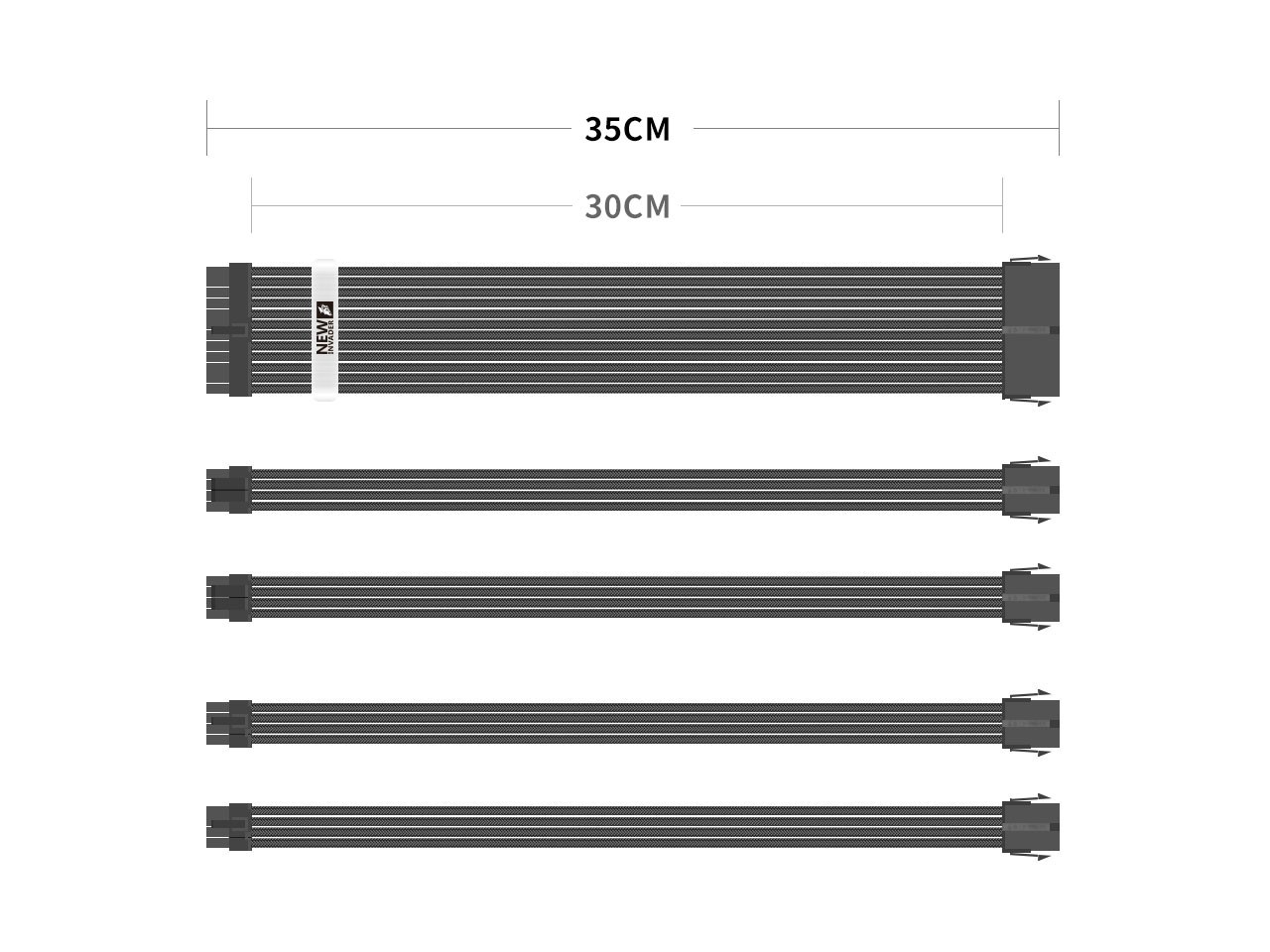 Graphics Card 6+2Pin 8Pin Male to Male Adapter Power Cable for Great Wall Dragon Module Power Supply with Net Cover,Black,about 58cm