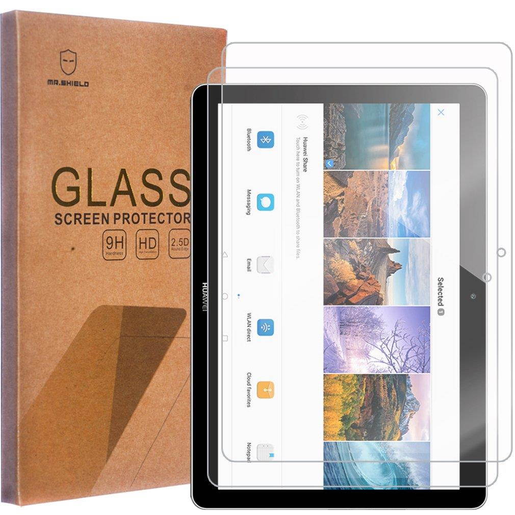 [2-PACK]-Mr Shield For Huawei MediaPad T3 10 Inch / 9.6 Inch [Tempered Glass] Screen Protector [0.3mm Ultra Thin 9H Hardness 2.5D Round Edge] with Lifetime Replacement Warranty