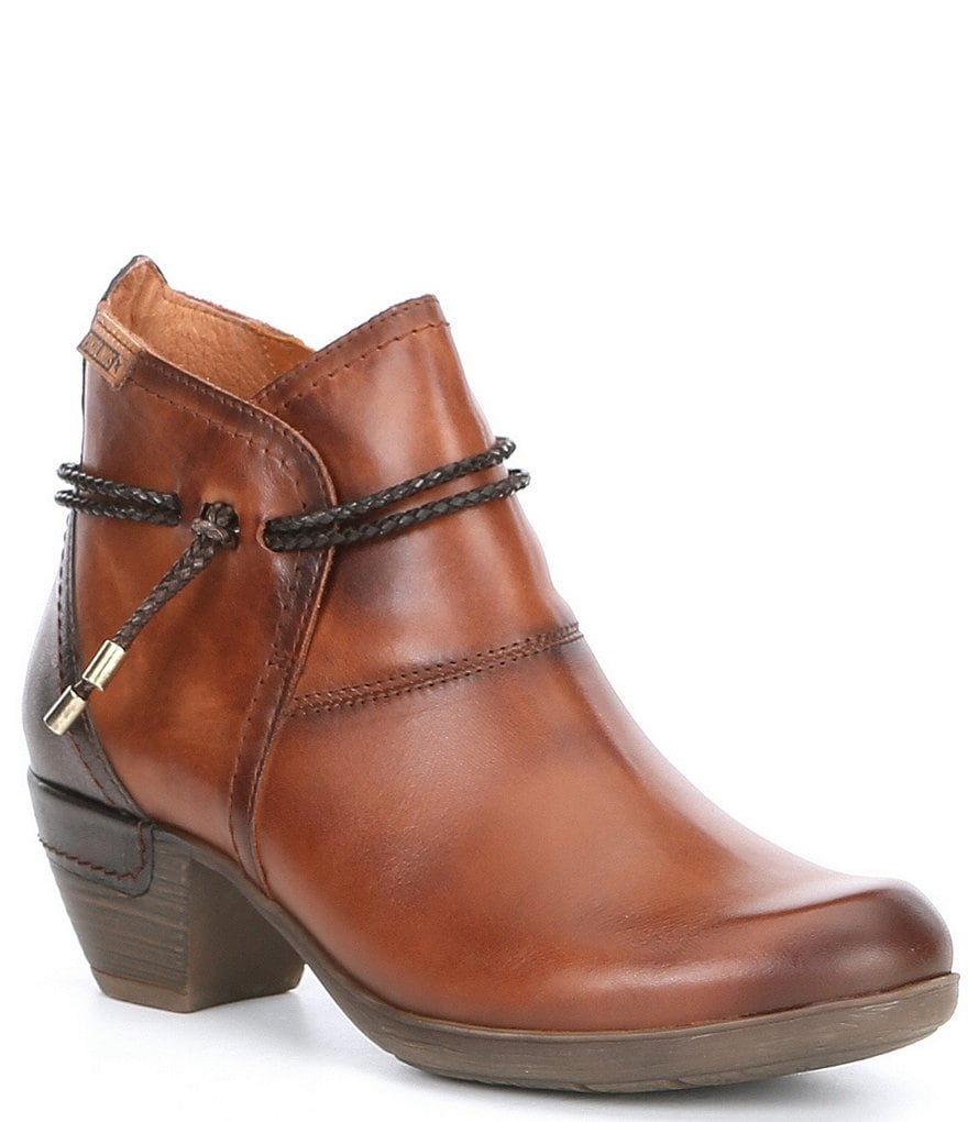 Pikolinos Rotterdam Tassel Leather Block Heel Booties