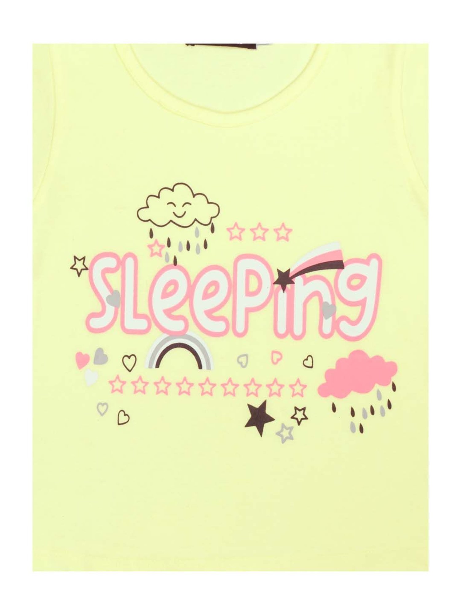 Todd N Teen Kids Yellow & Pink Cotton Printed T-Shirt & Capris - Pack of 2