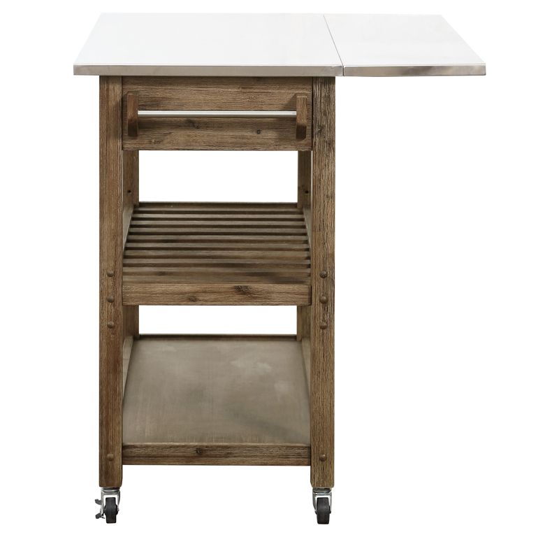 Hadley Kitchen Cart Island with Drop Down Shelf Barnwood - Boraam