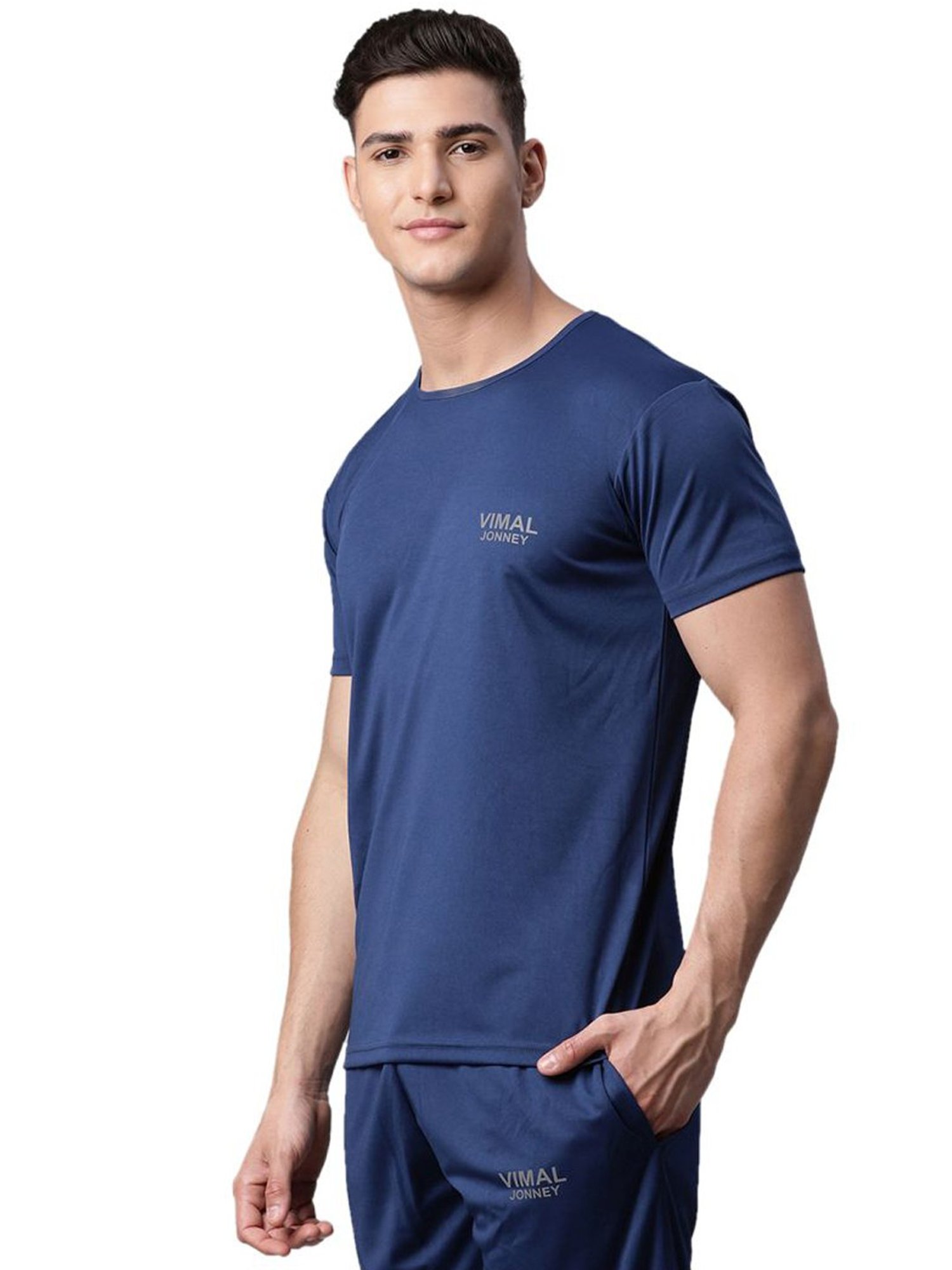 Vimal Jonney Blue Slim Fit T-Shirts