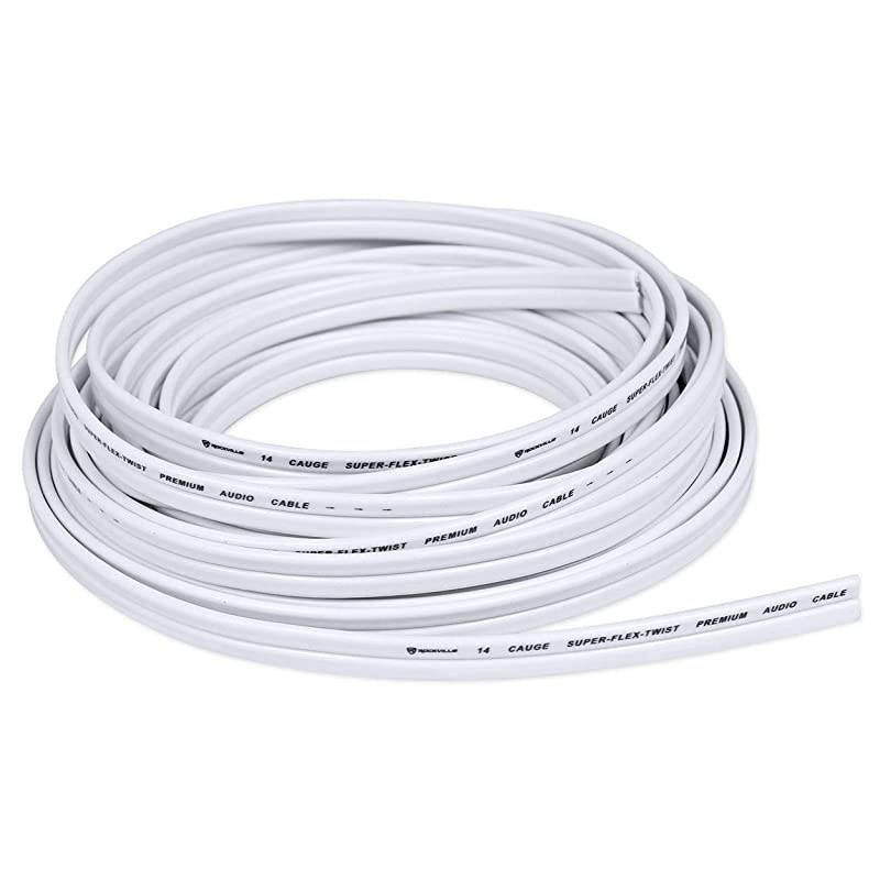 R14G50MSW 50 Foot Spool Marine Waterproof 14 AWG Speaker Wire White