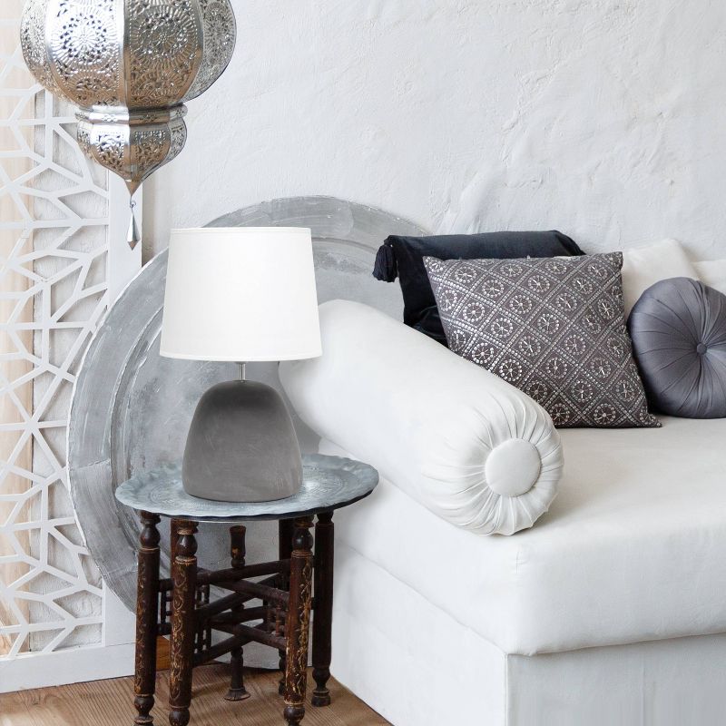 Round Concrete Table Lamp with Shade White - Simple Designs