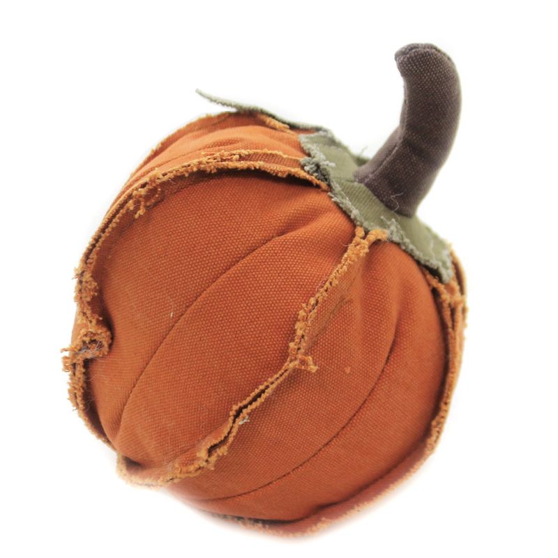 Halloween 7.0" Small Orange Fabric Pumpkin Thanksgiving  -  Decorative Figurines