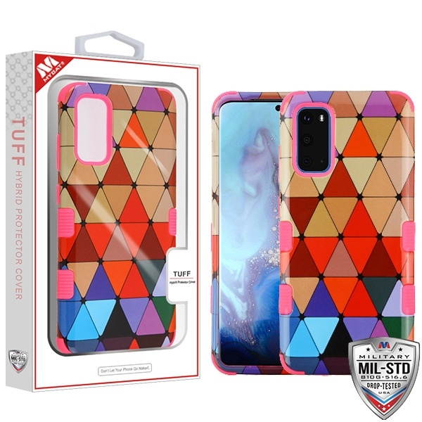 MYBAT Triangle Squad/Electric Pink TUFF Hybrid Phone Protector Cover [Military-Grade Certified](with Package)