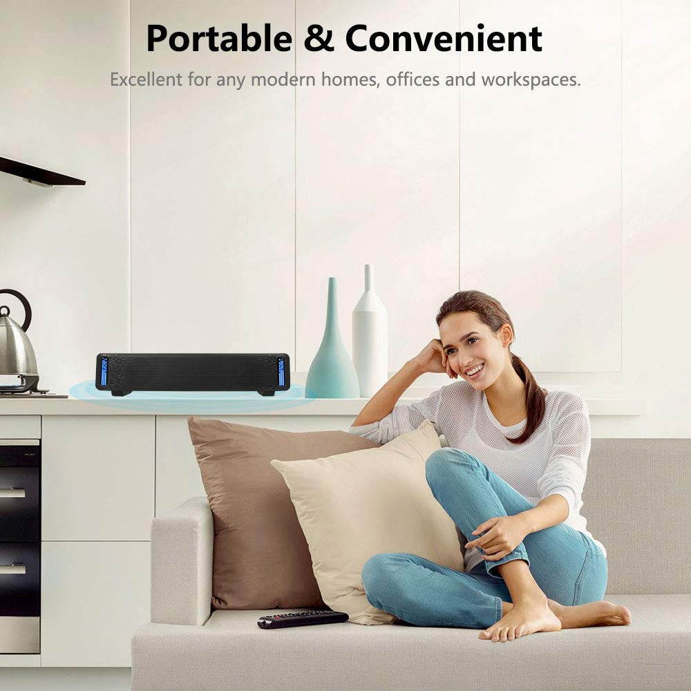 Jeecoo A50 Stereo Computer Speakers, Wired Desktop Speakers, USB Powered Computer Sound Bar for PC Laptop